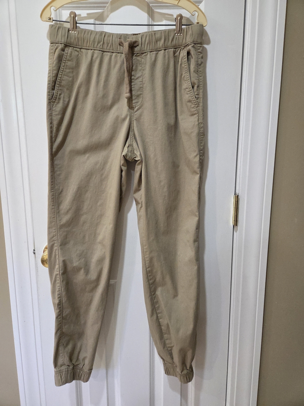 Sonoma Light Tan Elastic Waist Chinos Joggers for Men